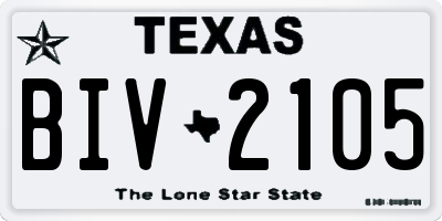 TX license plate BIV2105