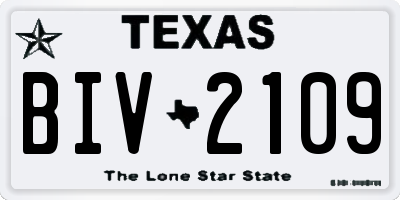 TX license plate BIV2109