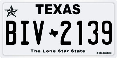 TX license plate BIV2139