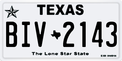 TX license plate BIV2143
