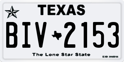 TX license plate BIV2153