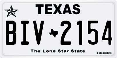 TX license plate BIV2154
