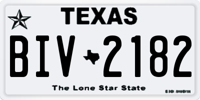 TX license plate BIV2182