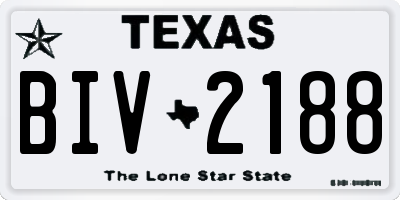 TX license plate BIV2188