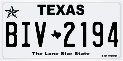 TX license plate BIV2194