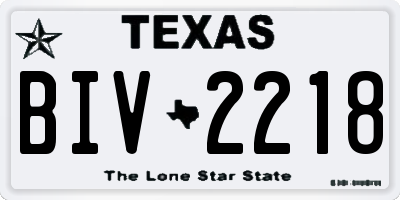 TX license plate BIV2218