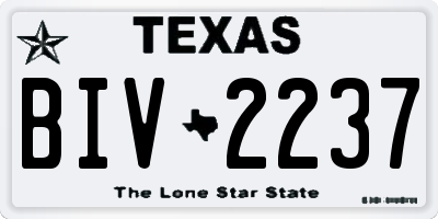 TX license plate BIV2237