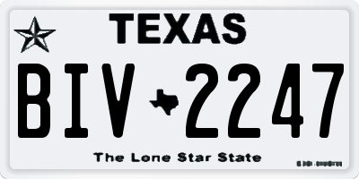 TX license plate BIV2247