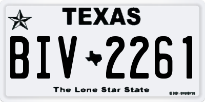 TX license plate BIV2261