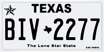 TX license plate BIV2277