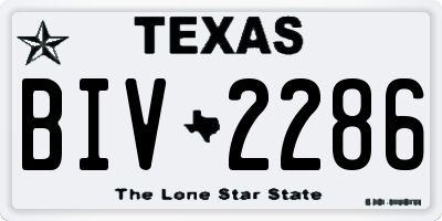 TX license plate BIV2286