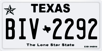 TX license plate BIV2292