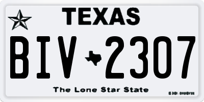 TX license plate BIV2307