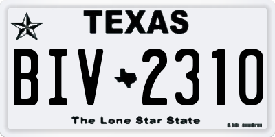 TX license plate BIV2310