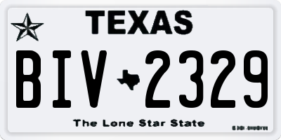 TX license plate BIV2329