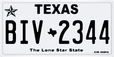 TX license plate BIV2344