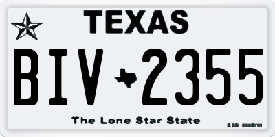 TX license plate BIV2355