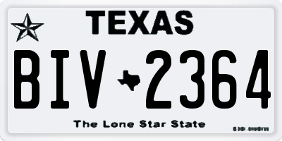 TX license plate BIV2364