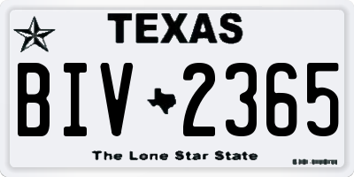 TX license plate BIV2365
