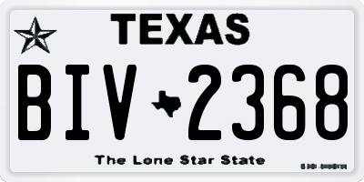 TX license plate BIV2368