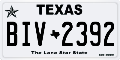 TX license plate BIV2392