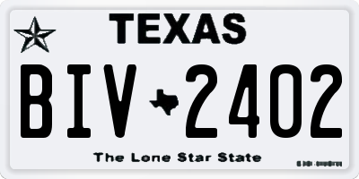 TX license plate BIV2402