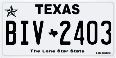 TX license plate BIV2403