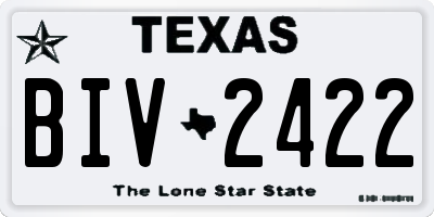 TX license plate BIV2422