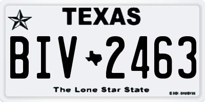 TX license plate BIV2463