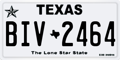 TX license plate BIV2464