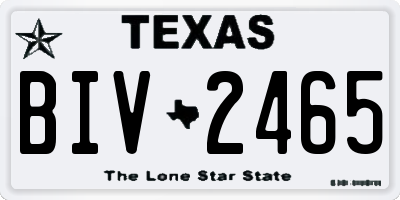TX license plate BIV2465