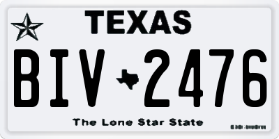 TX license plate BIV2476