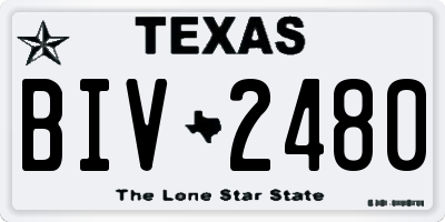 TX license plate BIV2480