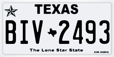 TX license plate BIV2493