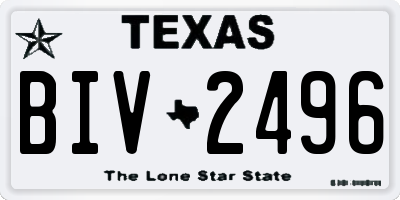TX license plate BIV2496