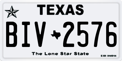 TX license plate BIV2576