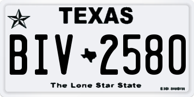 TX license plate BIV2580