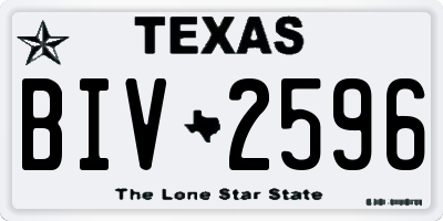 TX license plate BIV2596