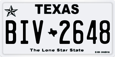 TX license plate BIV2648
