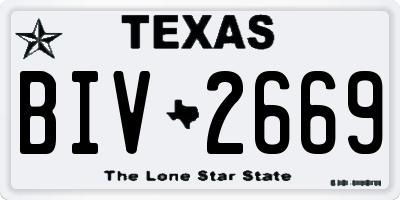 TX license plate BIV2669