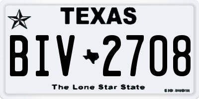 TX license plate BIV2708
