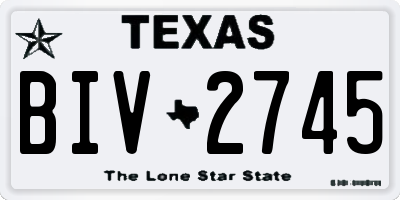 TX license plate BIV2745
