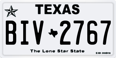TX license plate BIV2767