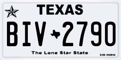 TX license plate BIV2790