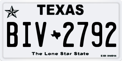 TX license plate BIV2792