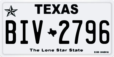 TX license plate BIV2796