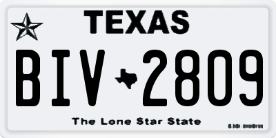 TX license plate BIV2809