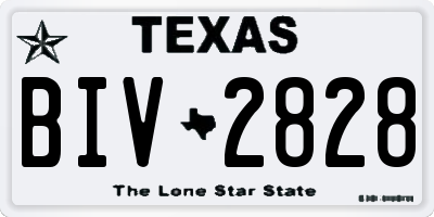 TX license plate BIV2828