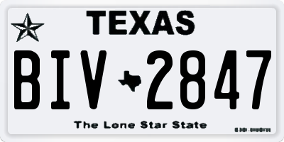TX license plate BIV2847