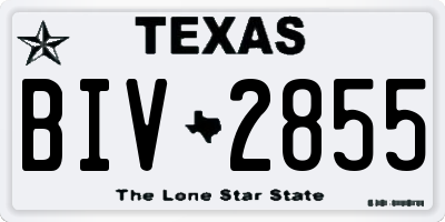 TX license plate BIV2855